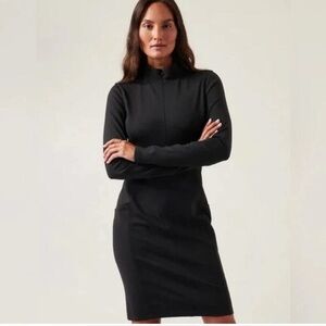 Athleta 2x black Delaney long sleeve dress half zip